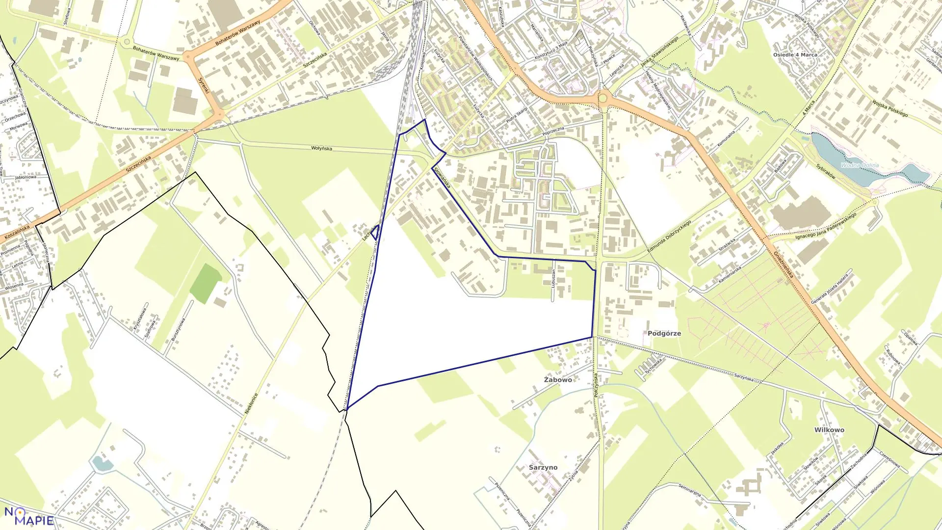 Mapa obrębu 0023 w mieście Koszalin