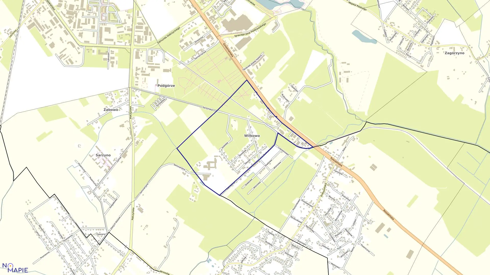 Mapa obrębu 0047 w mieście Koszalin