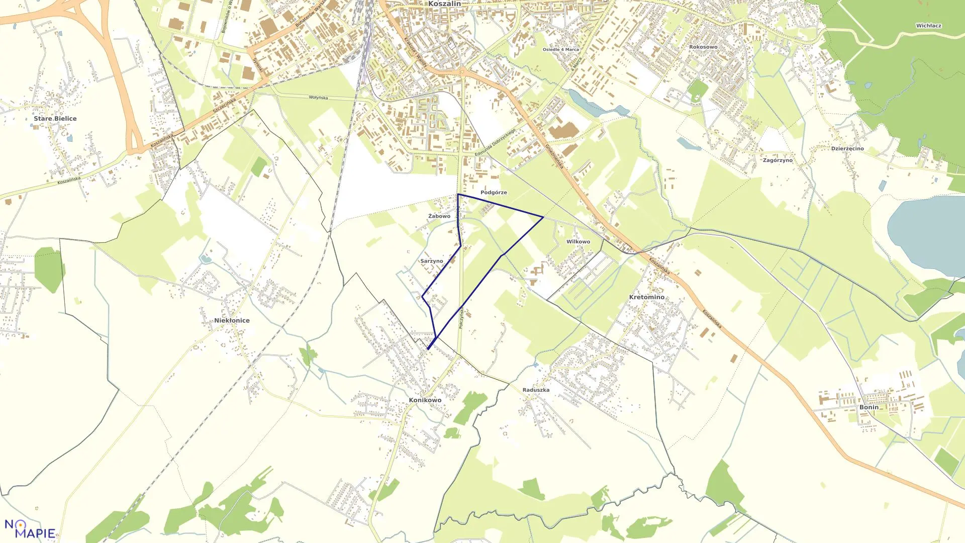 Mapa obrębu 0048 w mieście Koszalin