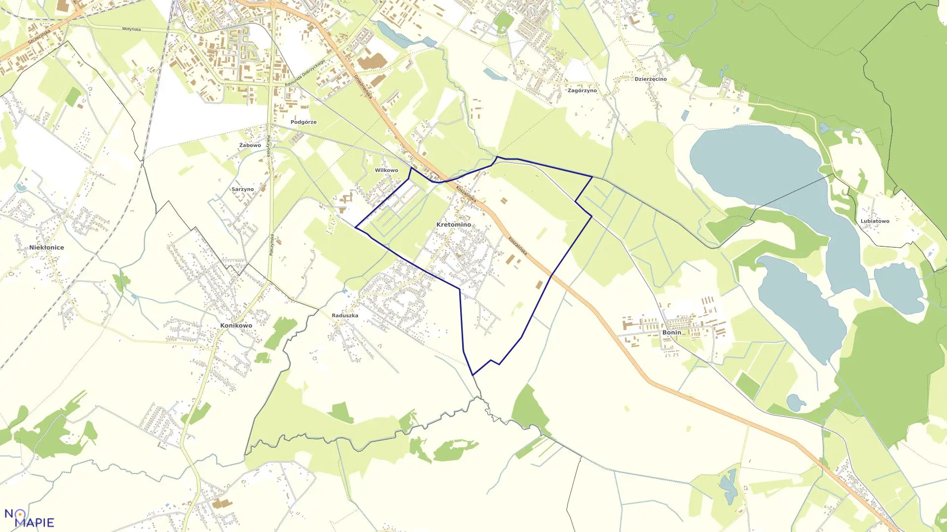 Mapa obrębu 0056 w mieście Koszalin