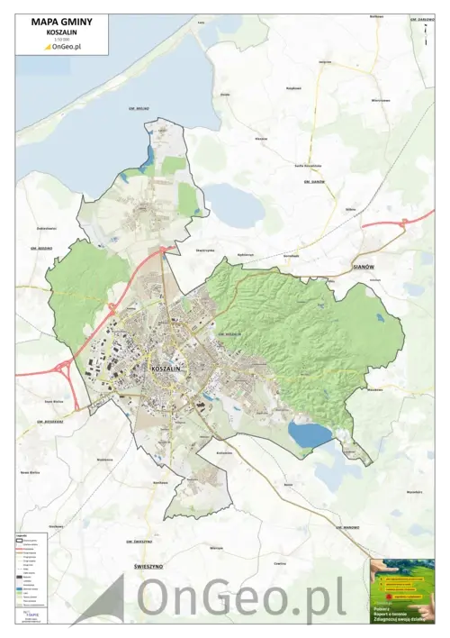 Mapa Koszalina